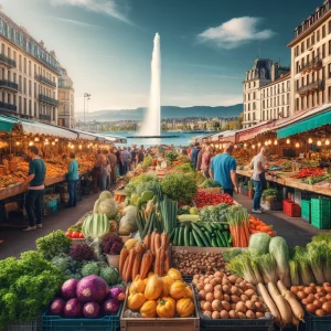 rencontrez anou au marché de légumes frais à genève